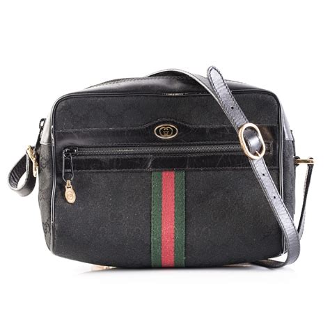 vintage black gucci crossbody|vintage gucci accessory collection.